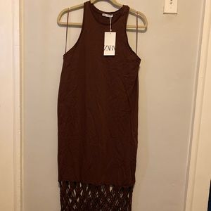 S Zara racerback macrame tank dress NWT